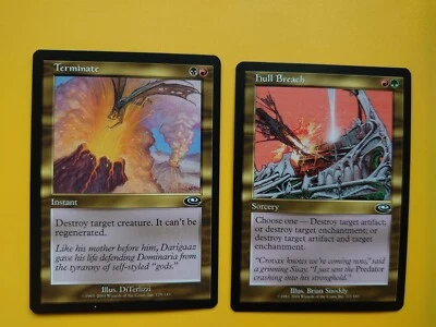 MTG Card.  Terminate and Hull Breach   Planseshift Sorcery and Instant 2 cards - Image 1 of 4