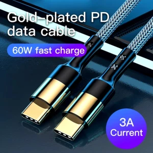 Type C to Type C Cable USB C Fast Charger Samsung Lead For iPhone 15 16 Pro Max - Picture 1 of 8