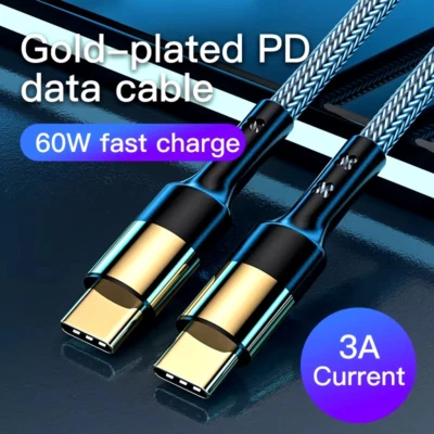 Type C to Type C Cable USB C Fast Charger Samsung Lead For iPhone 15 16 Pro Max - Image 1 of 4