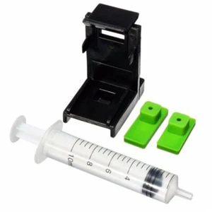 3in1 Ink Refill Cartridge Clip+ 2pcs Rubber Pads+Syringe Tool Kit For HP 60/6-jy - Zdjęcie 1 z 8