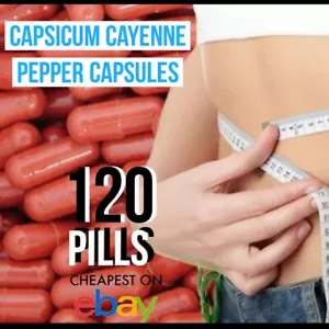 Capsicum Extract 1000mg 120 Capsules Cayenne Pepper Chilli Diet & Weight Loss Uk - Picture 1 of 4