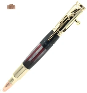 Bolt Action Patriótico Pluma Oro 24kt - Bandera Envejecida de Betsy Ross - Imagen 1 de 10