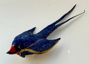 Christbaumschmuck Dresdner Pappe Weihnachtsschmuck Vogel Bird Schwalbe 3x12cm - Bild 1 von 4
