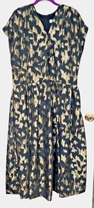 Taylor Damen Maxi schwarz gold Folie Blumen Party Kleid Fit & Flare Größe 16 W - Bild 1 von 11