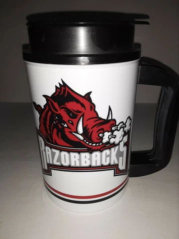 Arkansas Razorbacks 16 oz Plastic Tumbler with Lid and Handle Cover