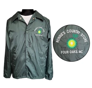 Vintage BP Gas Station Jacket 90s Ronnie's Country Store Windbreaker - Size M - Picture 1 of 10