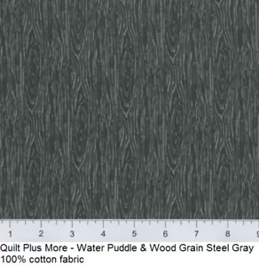 Pozzanghere Acqua e Grana Legno Acciaio Grigio 100% Cotone Materiale da 1/4 di iarda - Foto 1 di 1
