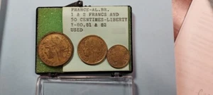 France. 50 Centimes, 1 & 2 Francs 1931-1941 - Picture 1 of 2