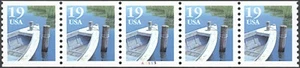 1993 US Scott #2529a, 19c Fishing Boat PNC5 Plate #A5555 MNH - Picture 1 of 1