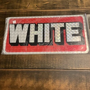 VINTAGE For White Semi Bus Front TAG LICENSE PLATE SIGN NOS Retro - Picture 1 of 5