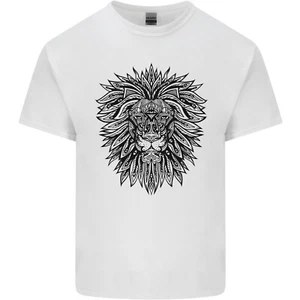 Mandala Lion Mens Light Cotton T-Shirt - Picture 1 of 25