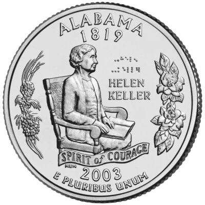 2003 P Alabama State Quarter.  Uncirculated From US Mint roll. - Image 1 of 3
