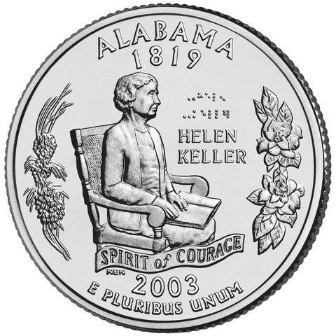 2003 P Alabama State Quarter.  Uncirculated From US Mint roll Cover