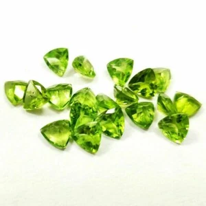 NATURAL GREEN PERIDOT 8X8 MM TRILLION CUT FACETED LOOSE AAA QUALITY GEMSTONE LOT - Picture 1 of 1