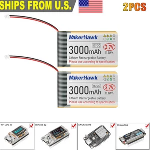 2PCS 3.7V 3000mAh 1S Lipo Lithium Rechargable Battery 3C Micro JST 1.25 Plug - Picture 1 of 8