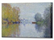 CLAUDE MONET, Canvas Wall Art Print, Autumn on the Seine at Argenteuil, Ready
