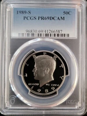 1989 S 50C Kennedy Half Dollar Proof PCGS PR69DCAM - Image 1 of 2