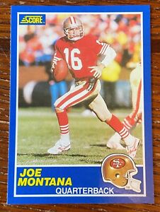 1989 SCORE FOOTBALL JOE MONTANA CARD #1 SAN FRANCISCO 49ERS NMT/MT-MINT