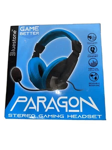 Nuevos en caja Auriculares estéreo para juegos Paragon con micrófono de pluma se envían gratis negro/azul - Imagen 1 de 3