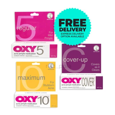 OXY 5 / 10 / Cover Up Acne Pimple Medication Cream 10% Benzoyl Peroxide 25g - Image 1 of 3