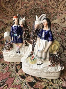 Staffordshire Pottery Figures-Goats & Royal Children-Genuine-Circa 1860-26cm - Picture 1 of 24