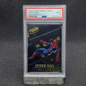 1995 Fleer Ultra Spider-Man chefs-d'œuvre Spiderman #5 PSA 9 comme neuf chrome
