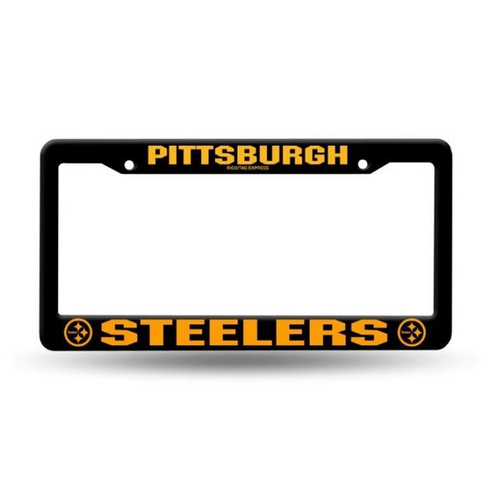 Marco de matrícula de plástico negro de fútbol americano Pittsburgh Steelers 6,5''x12,5'-1 pieza Foto 1 de 1