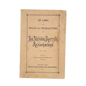 1912-1913 The National Trotting Association Bylaws Booklet Harness Horse Racing - Picture 1 of 13
