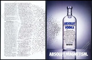 Absolut Magnetism 1994 botella de vodka magnética foto anuncio impreso vintage - Imagen 1 de 7