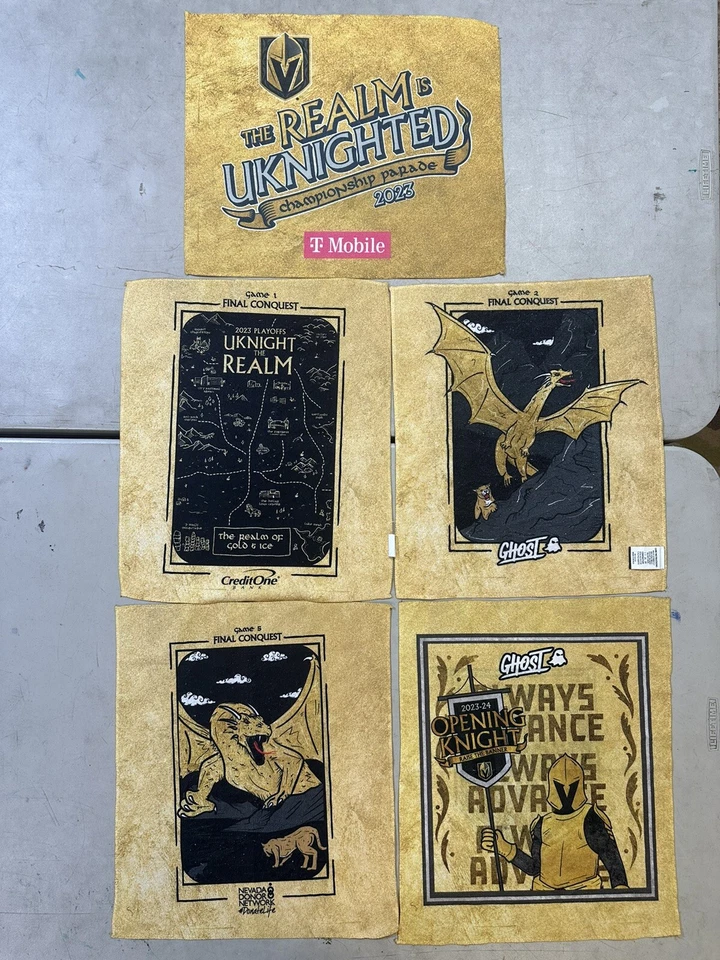 VEGAS GOLDEN KNIGHTS 2023 STANLEY CUP CHAMPS FINALS DESFILE & BANNER TOALHAS DE RALLY - Imagem 1 de 1