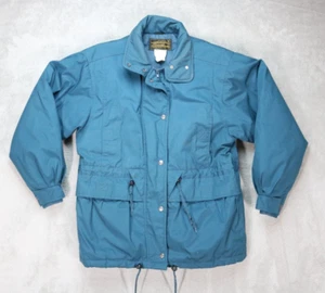 Vintage Men's Eddie Bauer Quilt Lined Down Filled Full Zip Green Winter Jacket - Picture 1 of 6