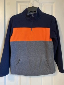 Boys Children's Place Fleece Pullover jacket/coat Navy,Orange,Gray Size L 10/12 - Picture 1 of 5
