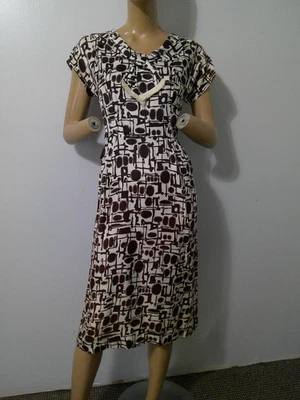 Vestido Secretário Vintage Anos 60 Estampa Abstrata Mad Men Manga Curta M - Imagem 1 de 4