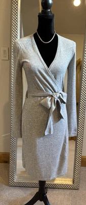 Diane von Furstenberg New Grey  Ballerina Wrap Sweater Dress Size Small - Image 1 of 4