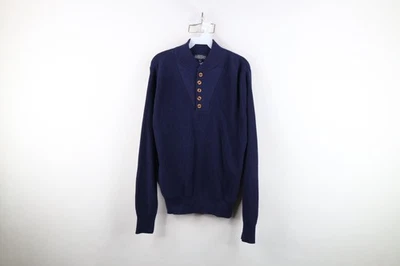 Suéter Henley Tejido Acanalado Algodón En Blanco Desteñido Mediano Lands End Años 70 De Colección EE. UU. Foto 1 de 4