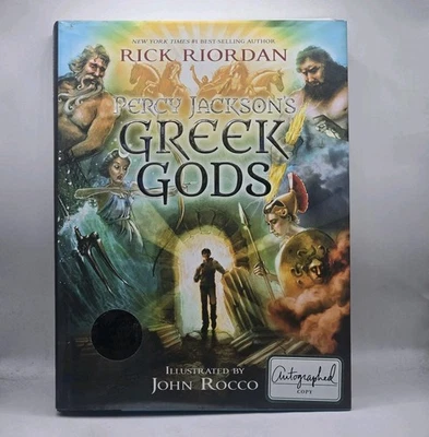 Percy Jackson's GREEK GODS (2014) Signed W/ Drawing Rick Riordan 1st Ed/ Print  - Image 1 of 4