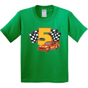 Inktastic Number Five Race Car Youth T-Shirt 5th Year Old Racer Lover Day Toy - Picture 1 of 8