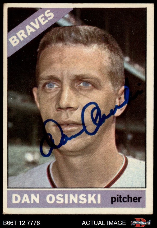 1966 Topps #168 Dan Osinski Braves AUTO Signed - Image 1 of 1