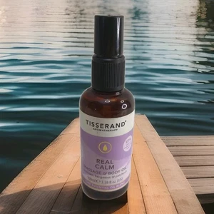 Real Calm Massage & Body Oil Lavender Bergamot Patchouli Tisserand Aromatherapy - Picture 1 of 3