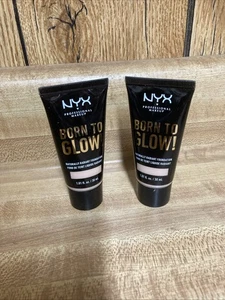 2 Pack NYX Born To Glow! Naturally Radiant Foundation PORCELAIN BTGRF03 New - Picture 1 of 2