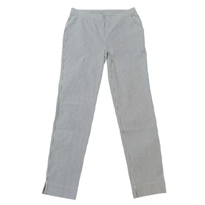 HUE Seersucker Loafer Skimmer Pants Light Blue & White Stripes - Size Small - Image 1 of 4