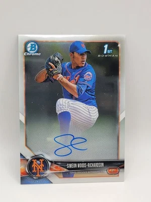 2018 Bowman Draft - Chrome Draft Pick Autographs Simeon Woods Richardson... - Image 1 of 2