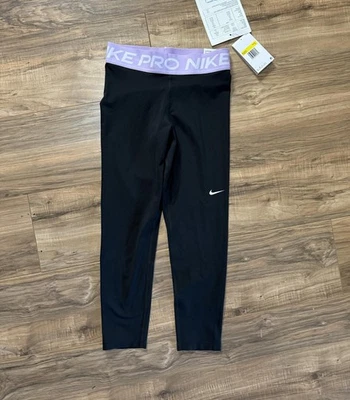 Nike Pro Women's Mid-Rise Mesh-Panel Cropped Leggings - Image 1 of 4