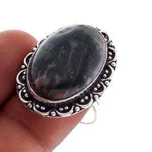 Moss Agate Gemstone Ethnic Style Handmade Jewelry Ring 9'' F983 - Picture 1 of 4