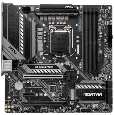 MSI MAG B460M Mortar mATX Motherboard LGA1200 10th Gen Intel i9-10900K i7-10700K - Image 1 of 4