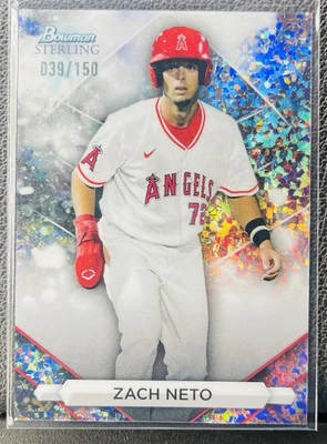 2023 Bowman Sterling Zach Neto Prospect Mini Diamond Refractor /150 Angels - Image 1 of 2