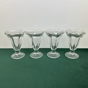 Vintage Icecream Glasses Sunday Soda Fountain Glass Libbey Lot/4 - Picture 1 of 23