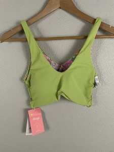 Top de bikini deportivo reversible Maaji para mujer XL (funciona pequeño) verde herbal Glee - Imagen 1 de 7
