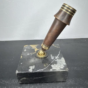 Antique Wahl Eversharp Marble Desk Pen Base • Gold-Filled Collar • Swivel Holder - Picture 1 of 5