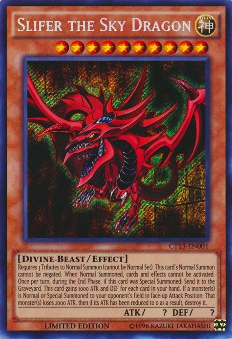 Yugioh! LP Slifer the Sky Dragon - CT13-EN001 - Secreto Raro - Edición Limitada Li Foto 1 de 1